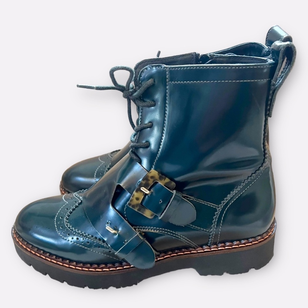 Scotch & Soda Maison Olivine Leather Brogue Boot Ankle Hiking Moto Boots EU 39 - Picture 13 of 14